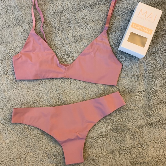 MAI Underwear Essential Everyday Bralette Mauve - Picture 2 of 9